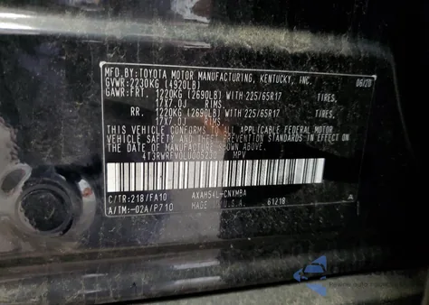 2020 Toyota Rav4 Xle z USA, uszkodzony, nr VIN 4T3RWRFV0LU005230